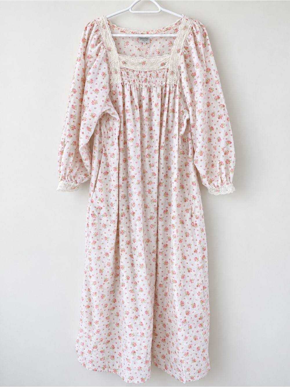 Gilligan & O'Malley Eileen West Style Nightgown Vintage Floral Smocked Size M